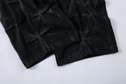 YAVIORA Weite Faltenjeans