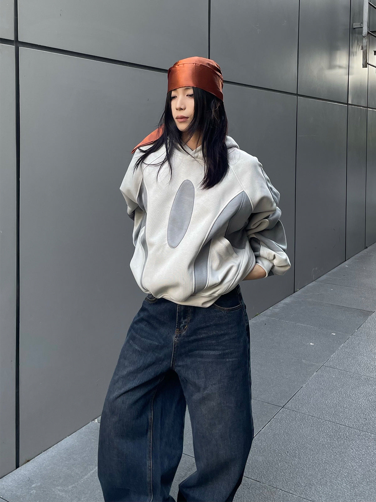YAVIORA Hip Hoodie Patchwork Hooded Sweatshirt
