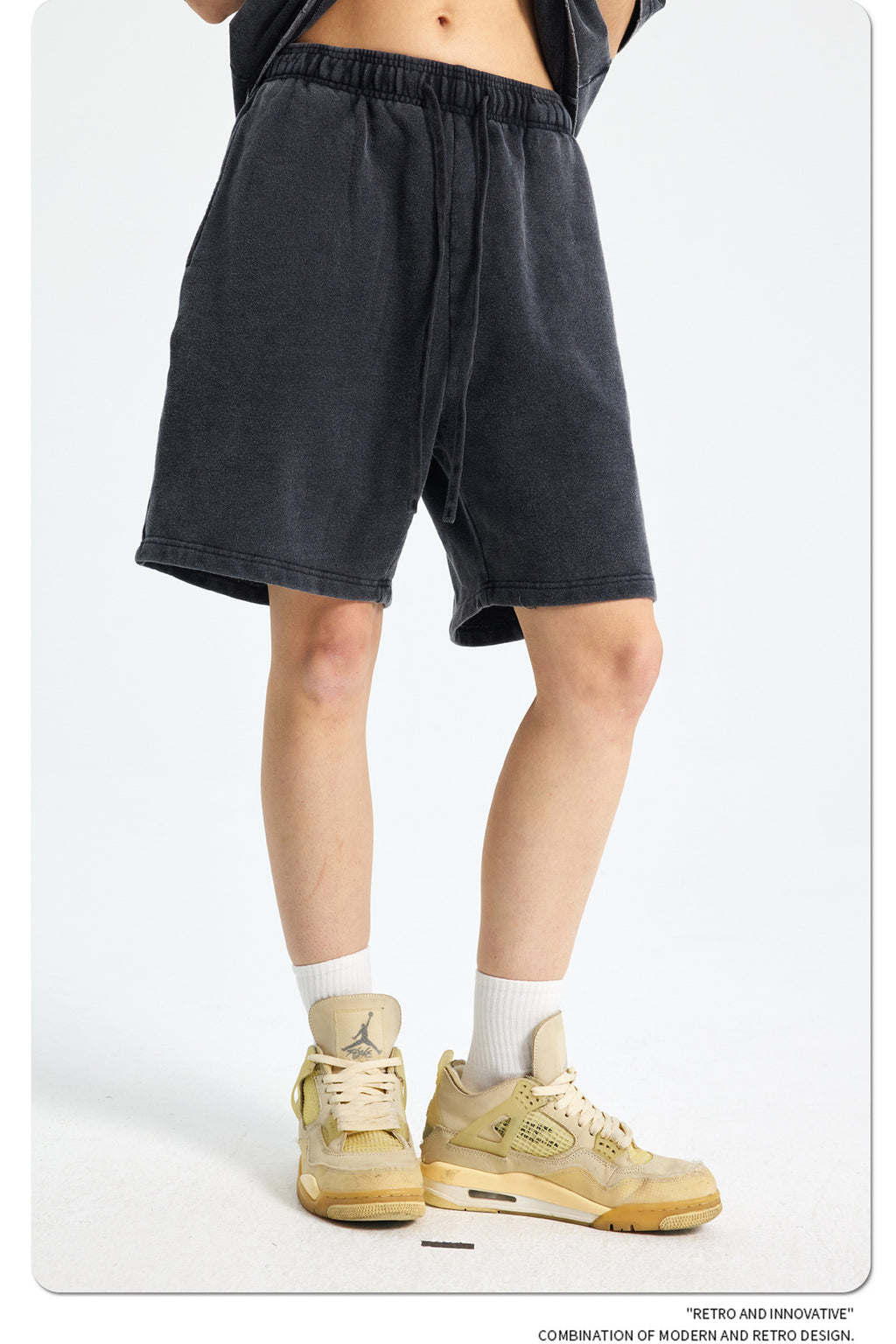 Yaviora Retro Terry Cotton Sports Shorts for Men