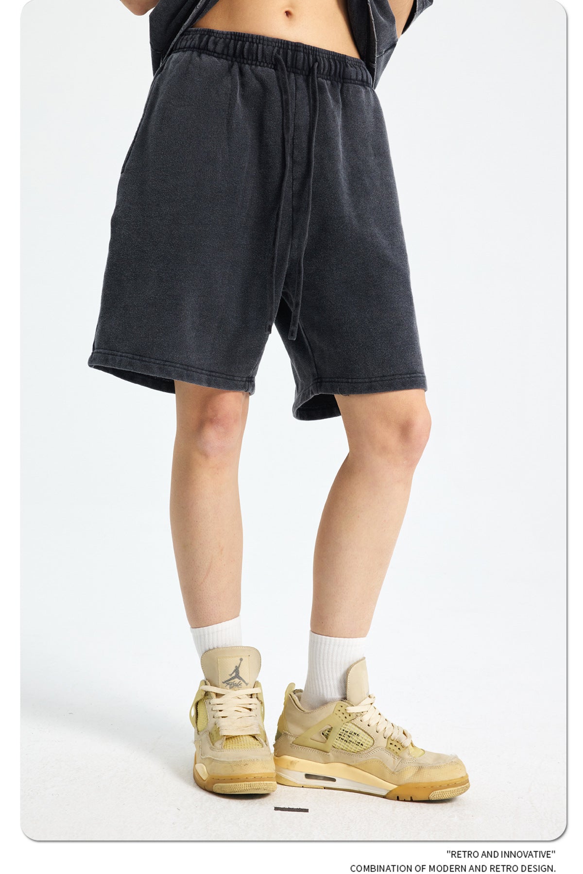 Yaviora Retro Terry Cotton Sports Shorts for Men