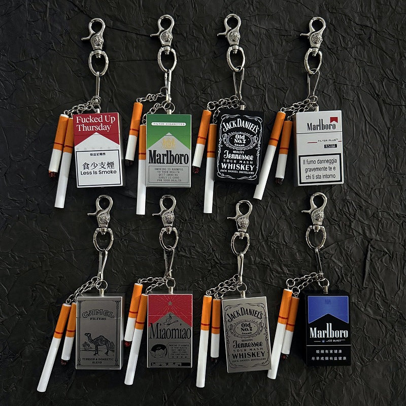 Vintage Cigarette Pack Portable Pocket Ashtray Keychain
