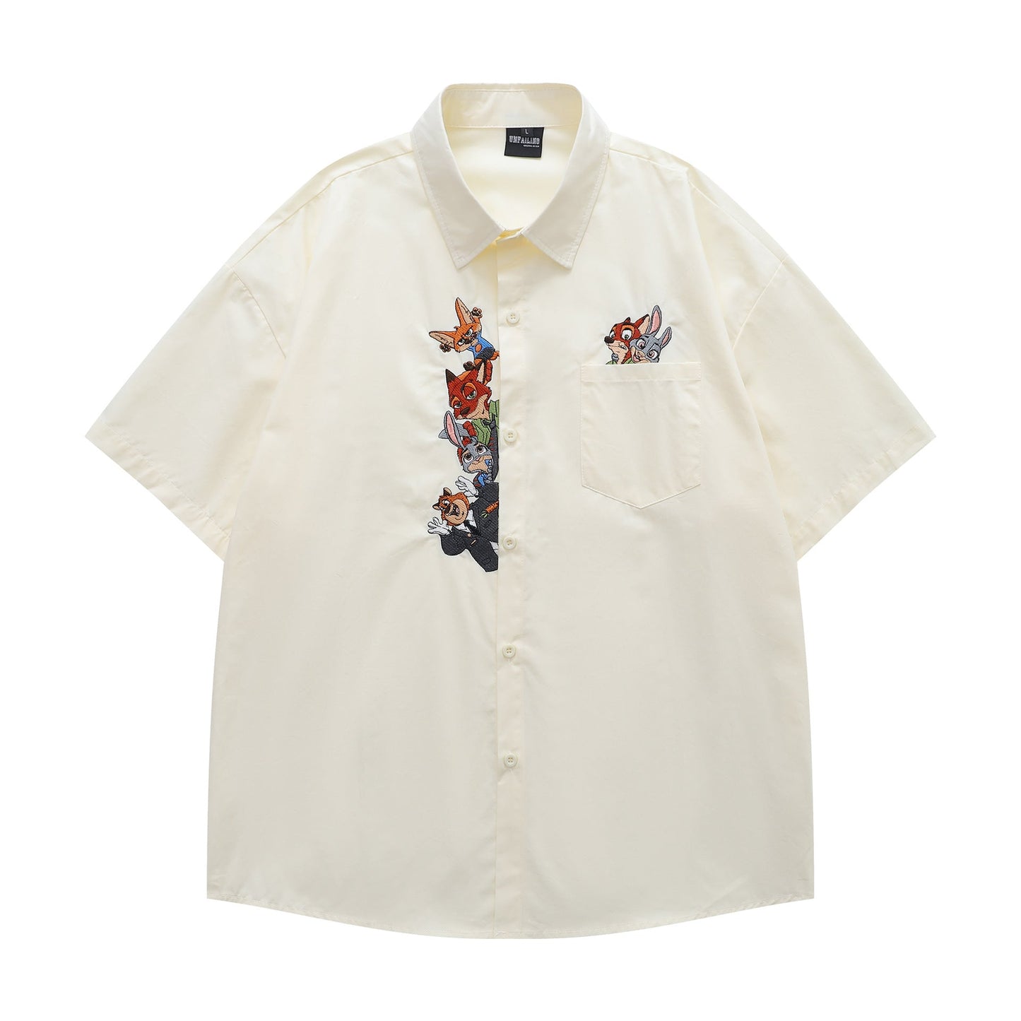 Chemise universitaire à motifs de dessin animé YAVIORA