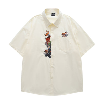 Chemise universitaire à motifs de dessin animé YAVIORA