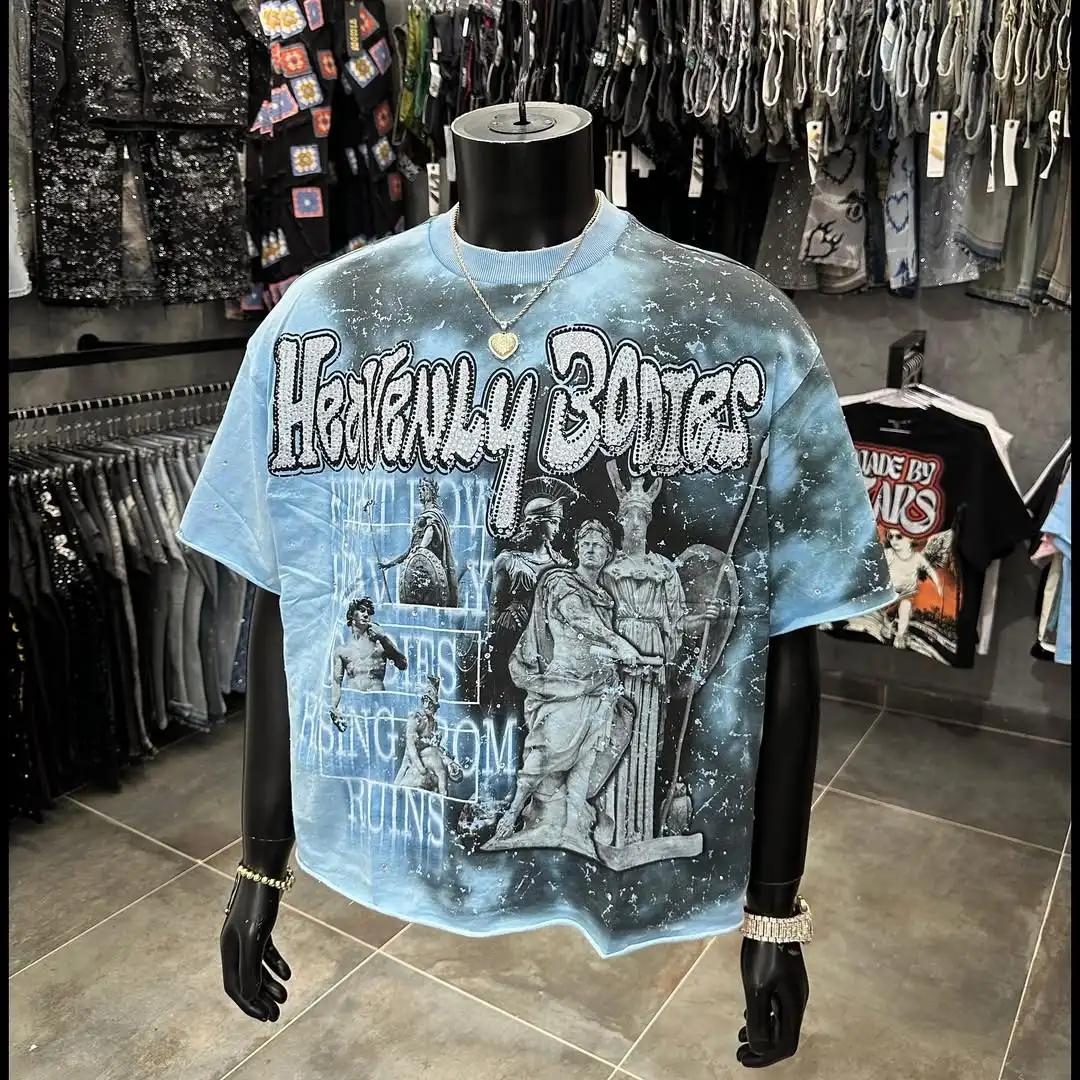Y2K Greek statue print short-sleeved loose-fitting T-shirt