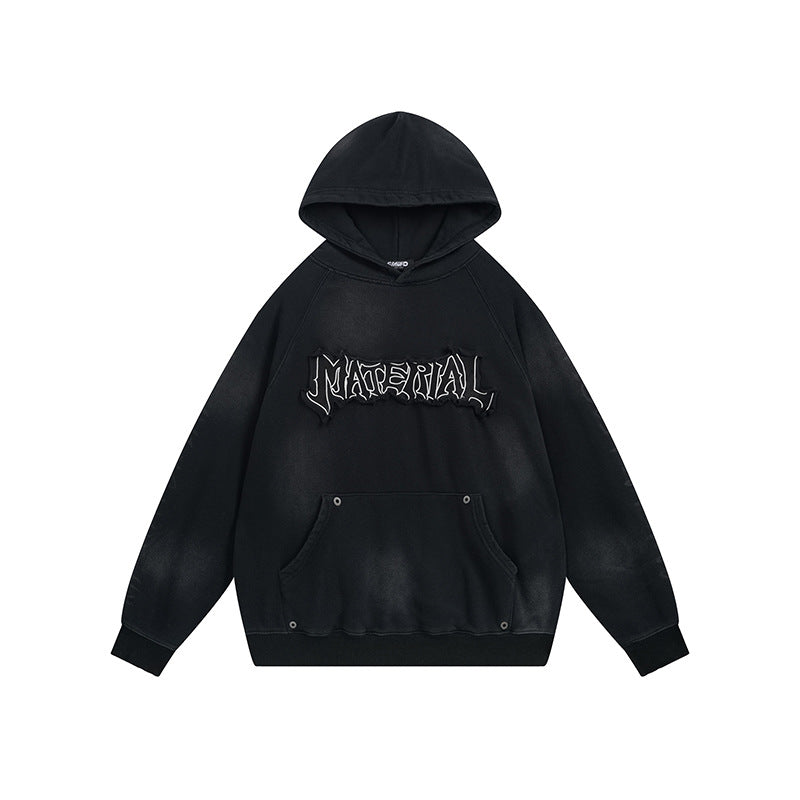 YAVIORA Wasteland Style Washed Embroidered Hoodie