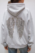 "Hot Girl" Style Sequin-Wing Sweatshirt and Pants Set