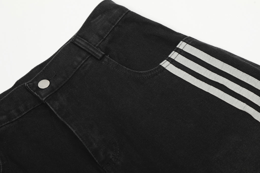 YAVIORA Deconstructed 3-Stripes Curved Wide Leg Pants