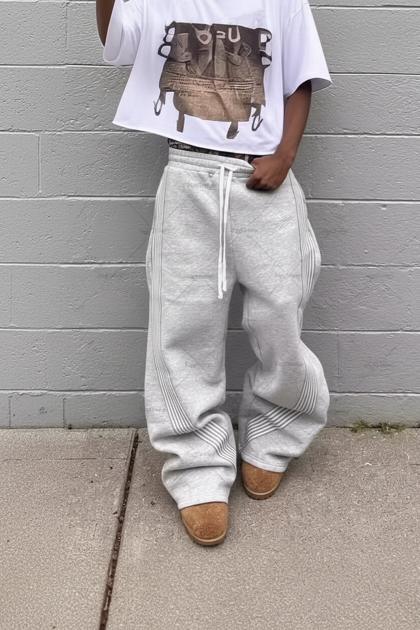 Y2K American style striped casual street hip-hop trousers