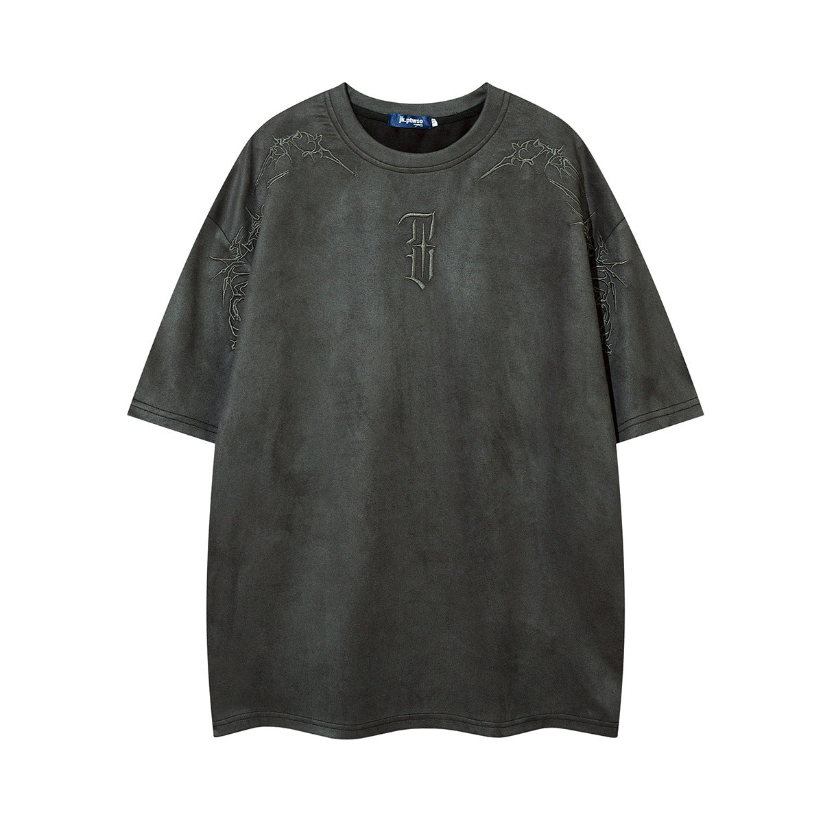 YAVIORA Besticktes Wildleder-T-Shirt