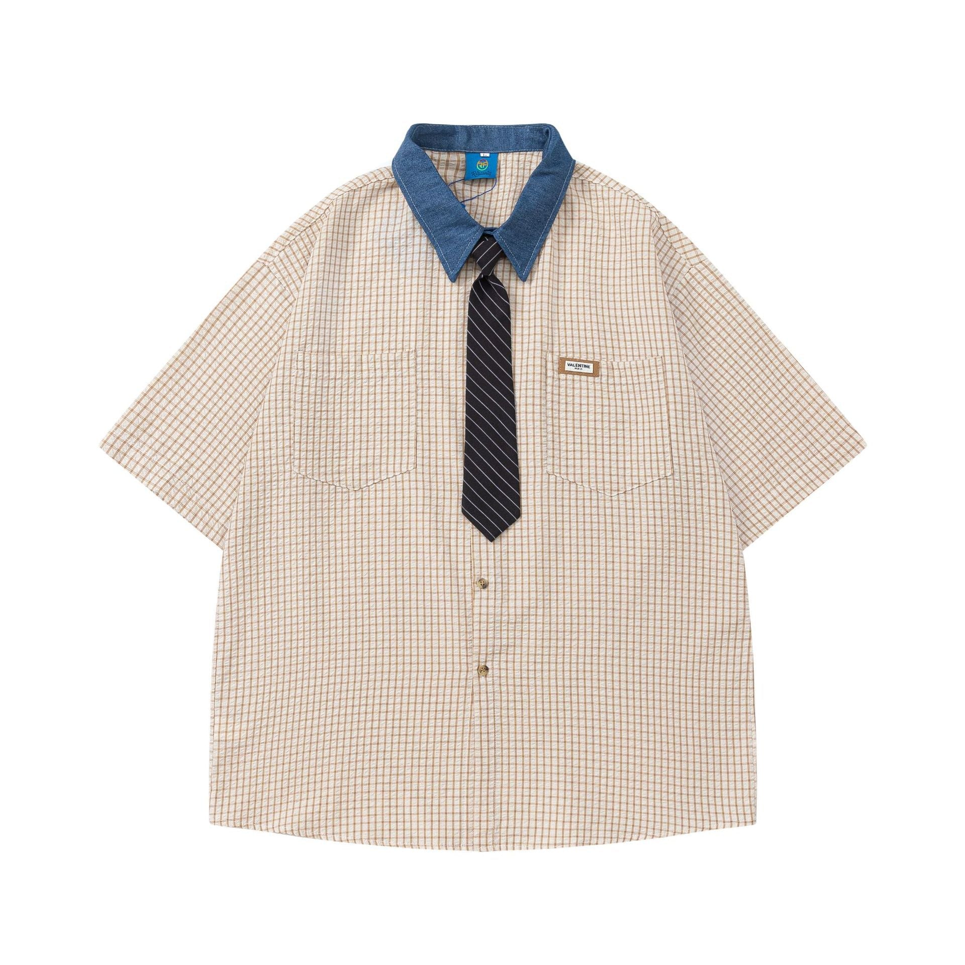 YAVIORA Colorblock Plaid Shirt