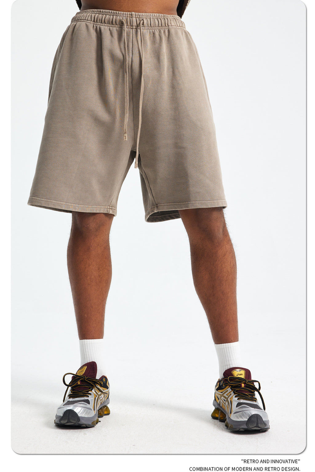 Yaviora Retro Terry Cotton Sports Shorts for Men