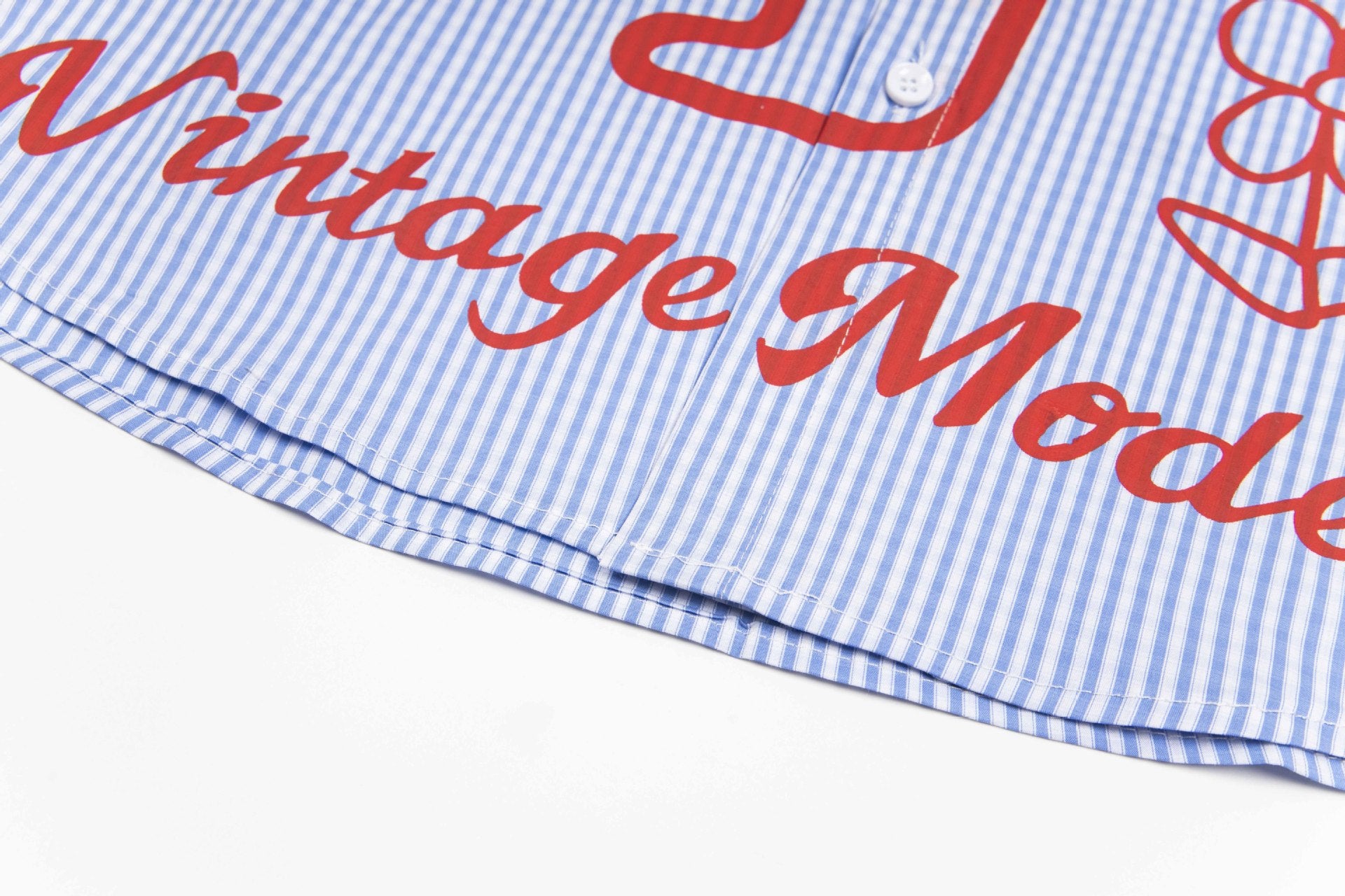 YAVIORA Dog Print Stripe Shirt