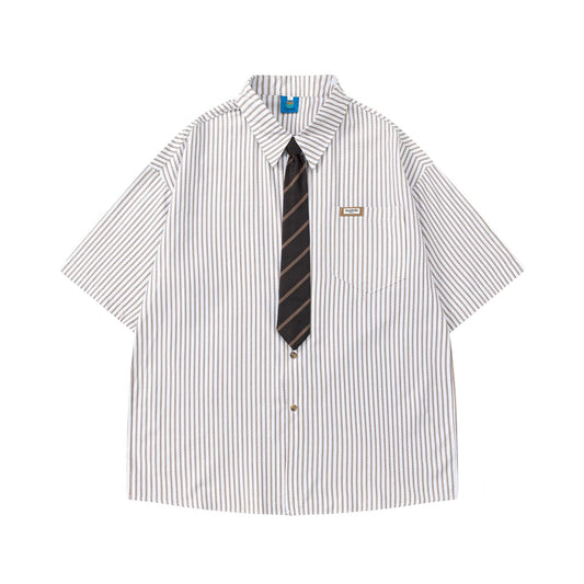 YAVIORA Chic Striped Tie Shirt