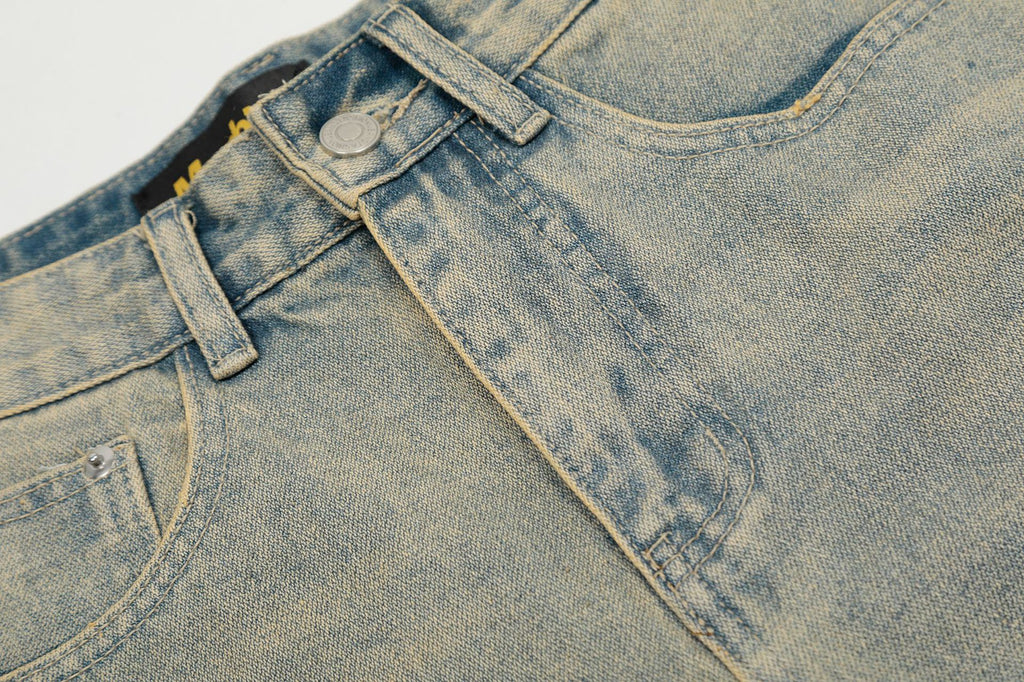YAVIORA Distressed Straight-Leg Denim Shorts