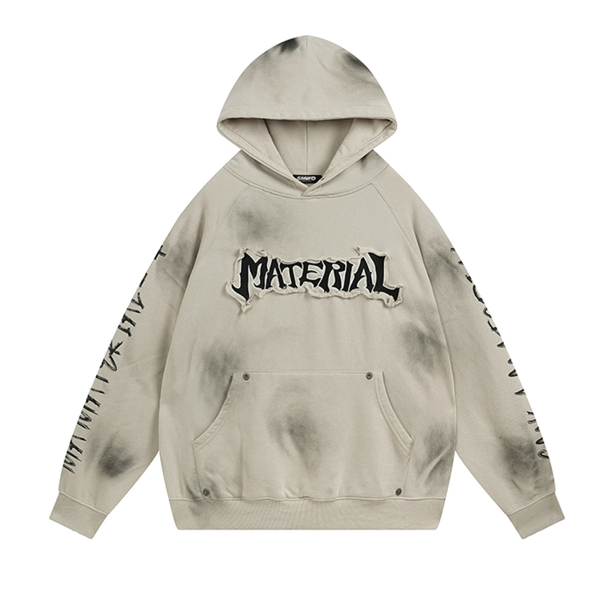 YAVIORA Wasteland Style Washed Embroidered Hoodie