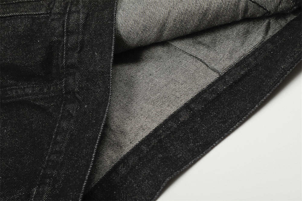 YAVIORA Pleated Denim Jacket