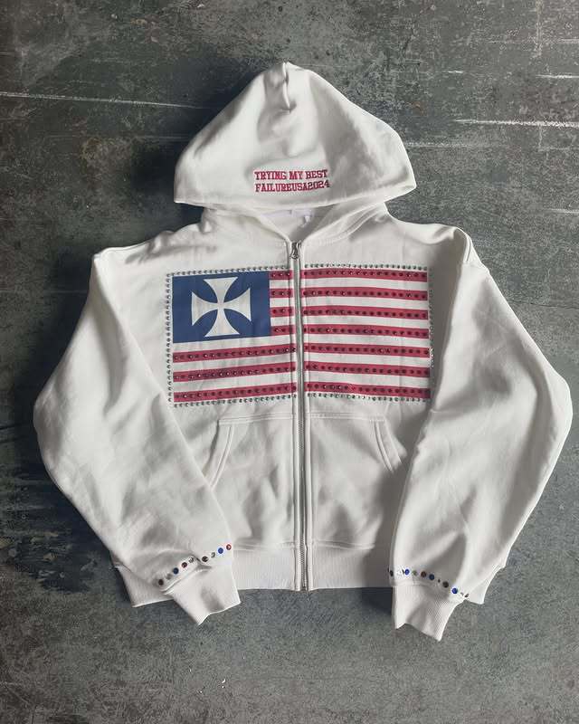 "Freedom & Beauty" Letter Appliqué Hoodie