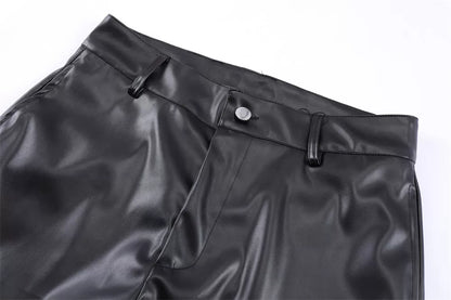 YAVIORA Glossy Pleated Pants