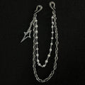 Silver Pearl Chain Bag Charm with Star Pendant