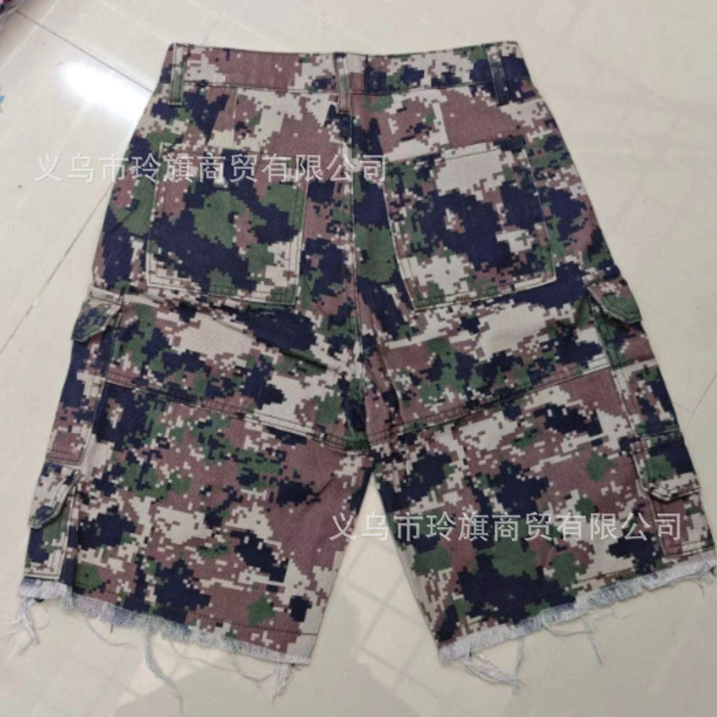 Y2K hip-hop cartoon embroidered loose-fitting shorts