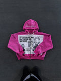 Y2K Newspaper Portrait Print Hoodie Sweatpants