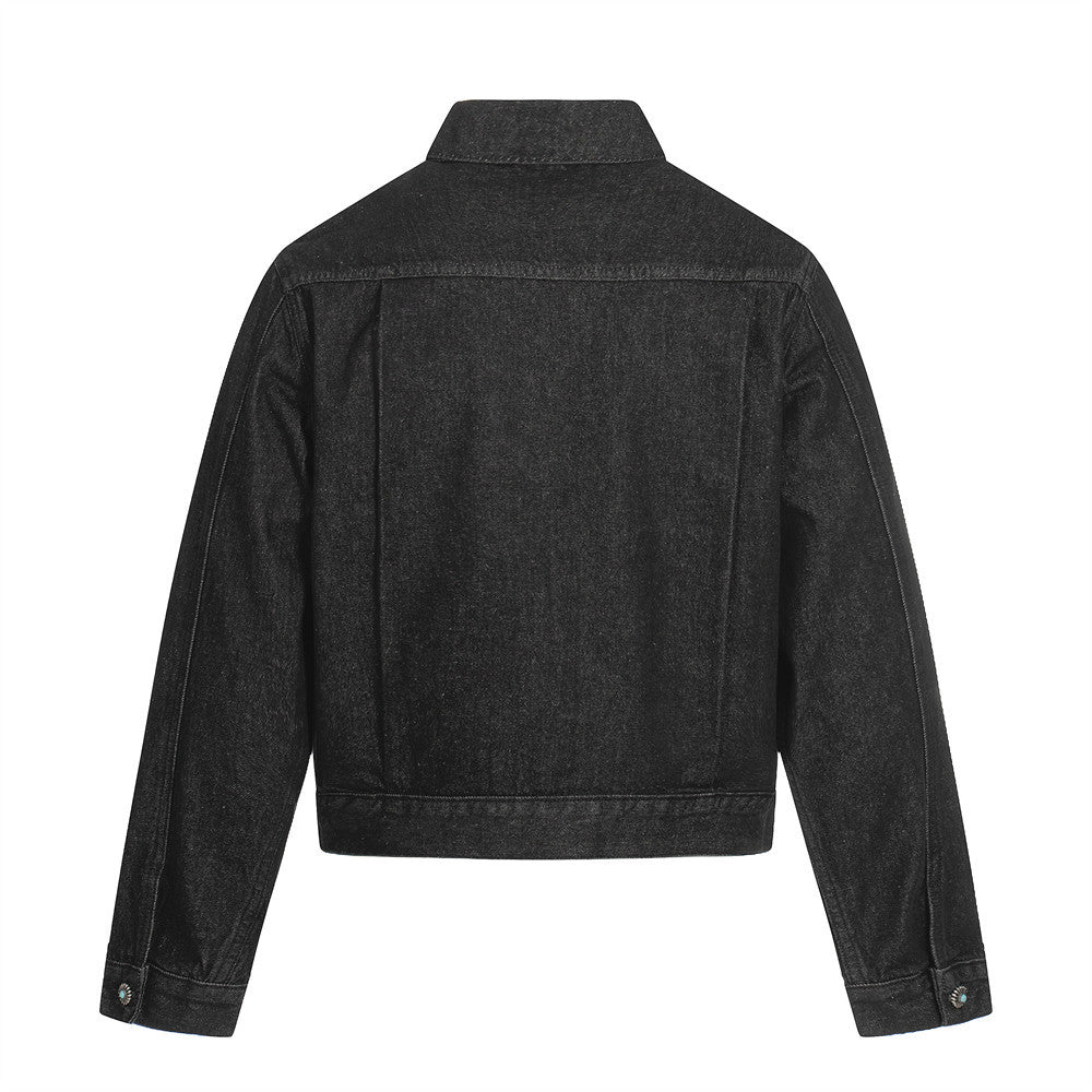 YAVIORA Pleated Denim Jacket