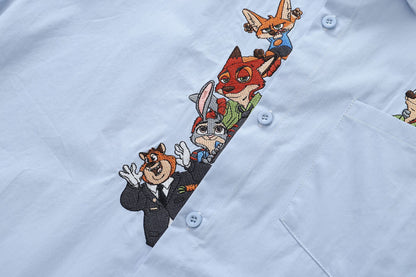 Chemise universitaire à motifs de dessin animé YAVIORA