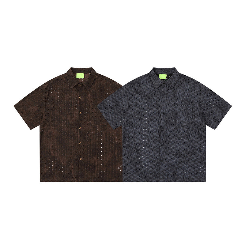 Yaviora Ripped Short-Sleeve Tie-Dye Shirt