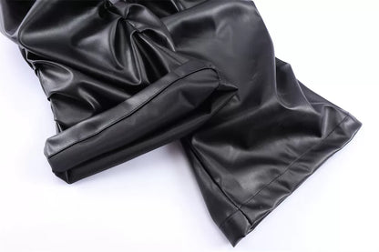 YAVIORA Glossy Pleated Pants
