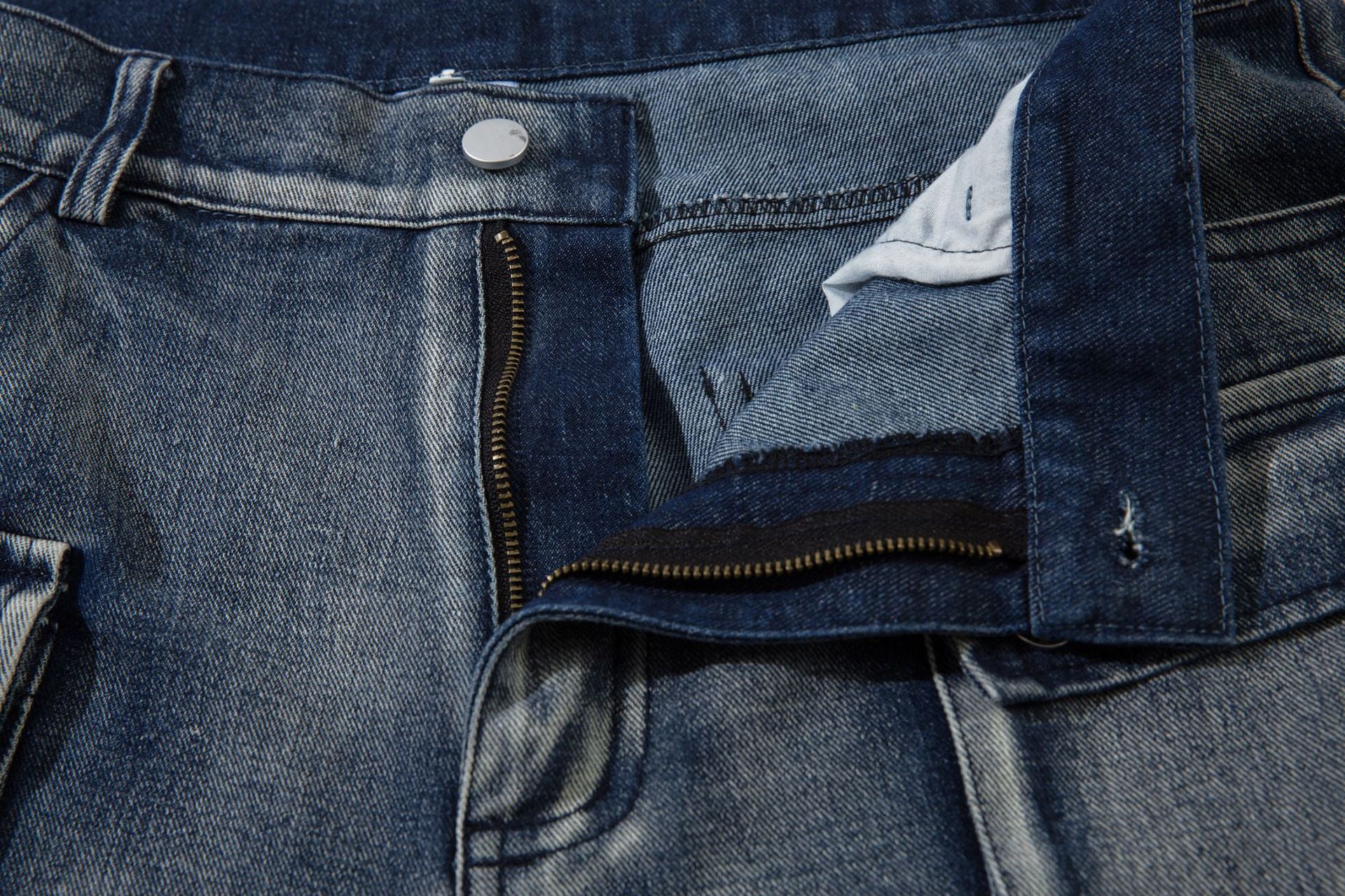 YAVIORA Multi-Pocket Workwear Denim Jeans