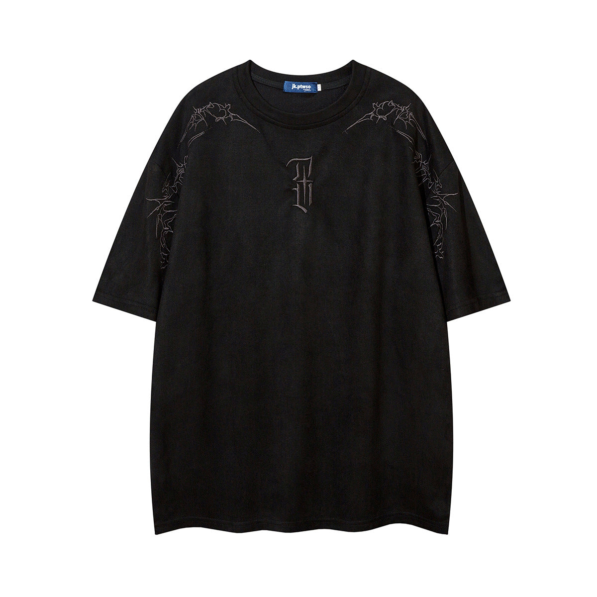 YAVIORA Besticktes Wildleder-T-Shirt