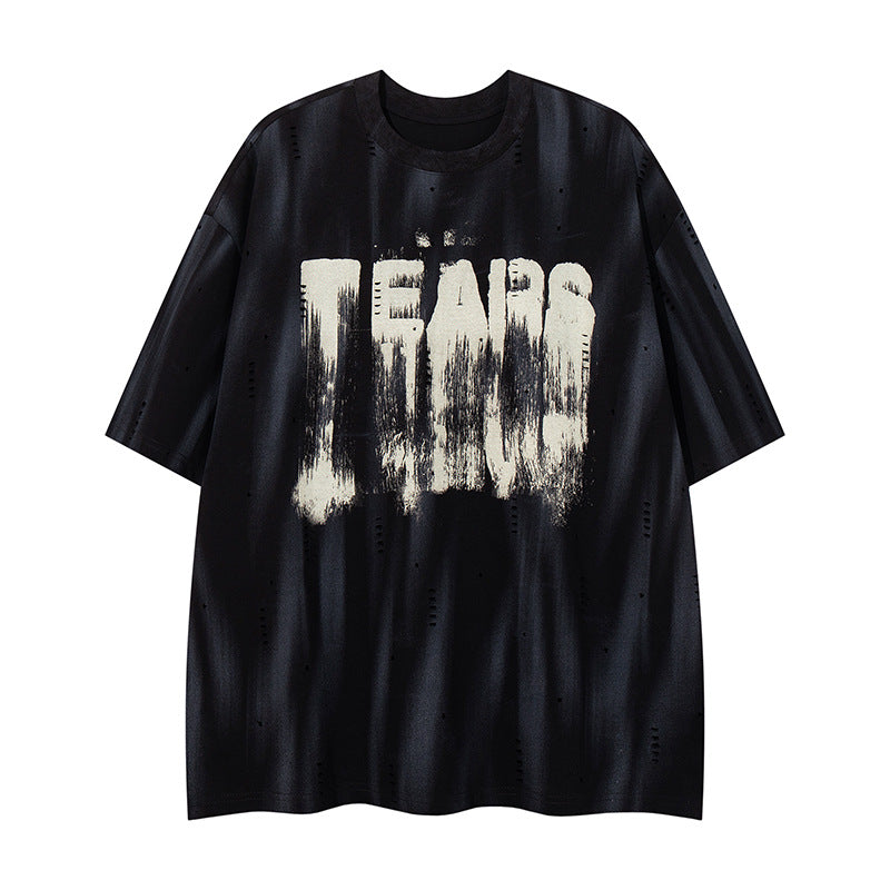 YAVIORA T-Shirt mit starker Waschung und Schriftzug