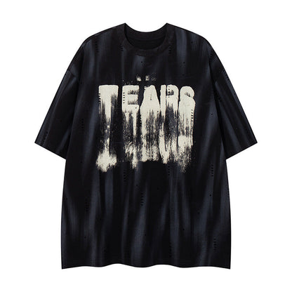 YAVIORA T-Shirt mit starker Waschung und Schriftzug