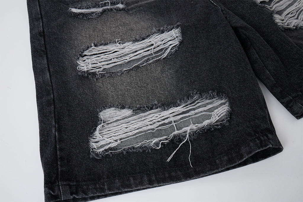 YAVIORA Ripped and Distressed Denim Shorts