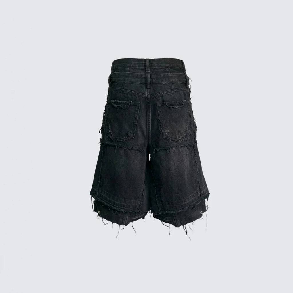 YAVIORA Ripped Fake Two-Piece Red Liner Shorts