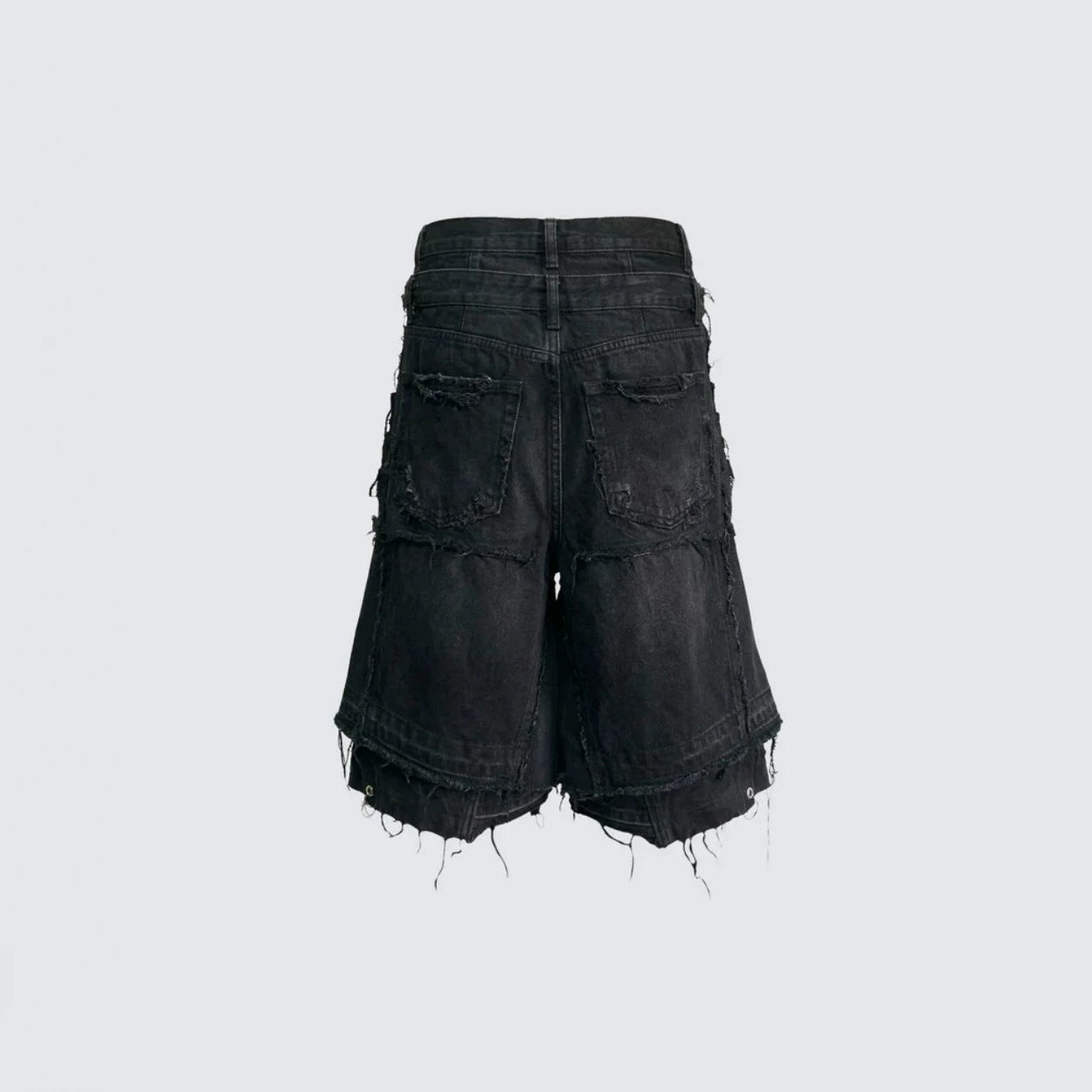 YAVIORA Ripped Fake Two-Piece Red Liner Shorts