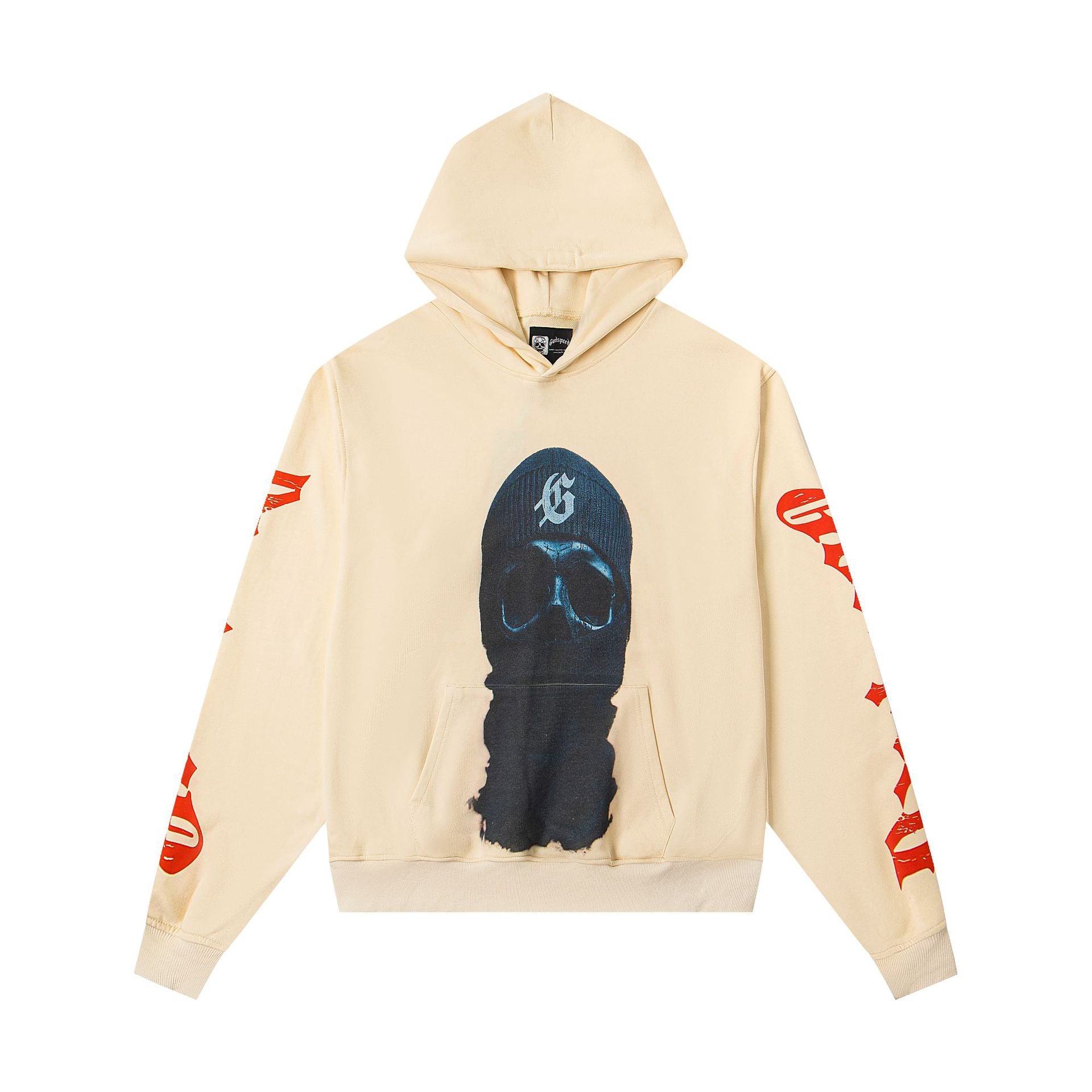 Vintage-Washed Pure Cotton Hip-Hop/Streetwear Hoodie with Print