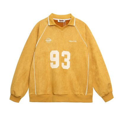 YAVIORA Polo-Sweatshirt mit Buchstaben-Print