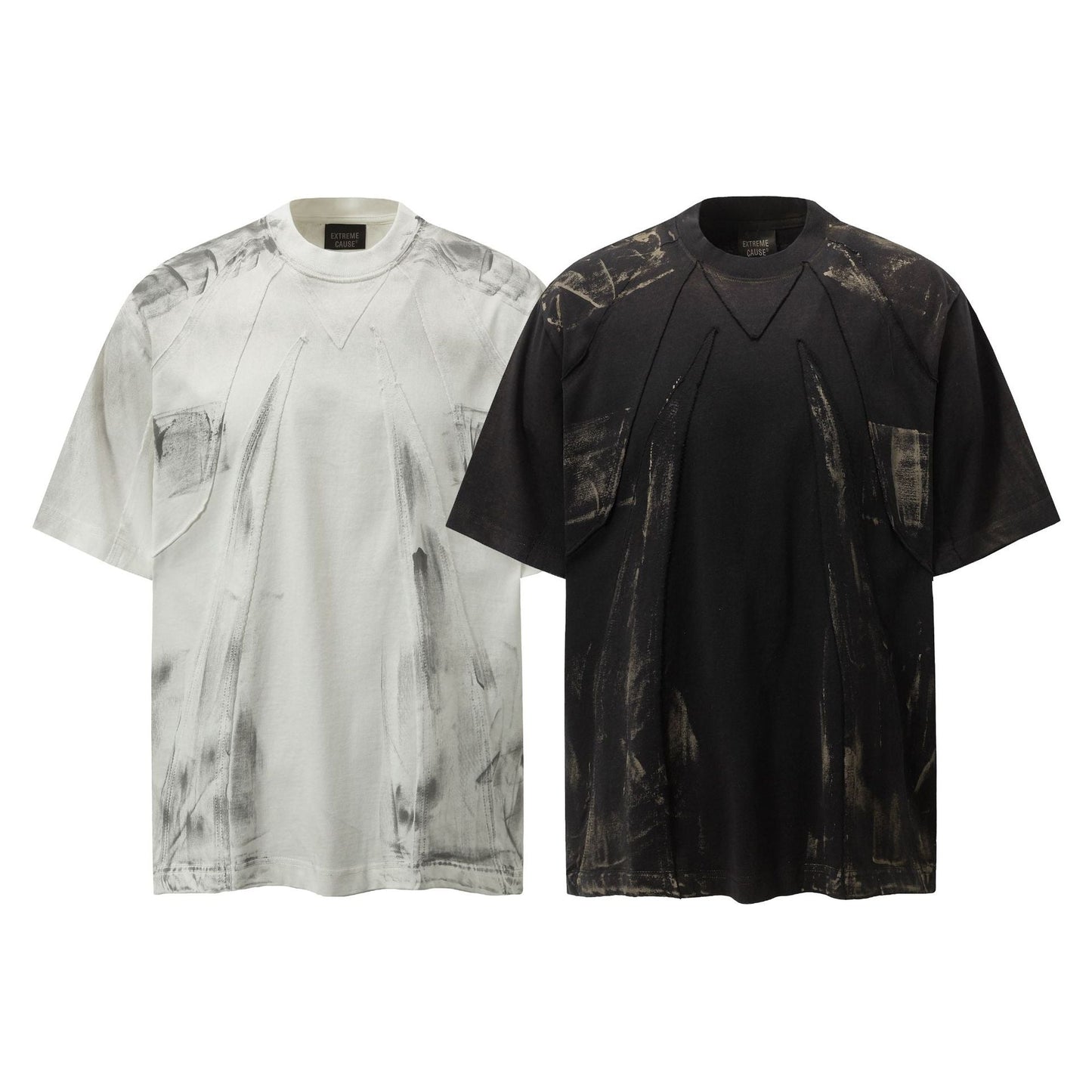 YAVIORA Dekonstruiertes Patchwork-T-Shirt