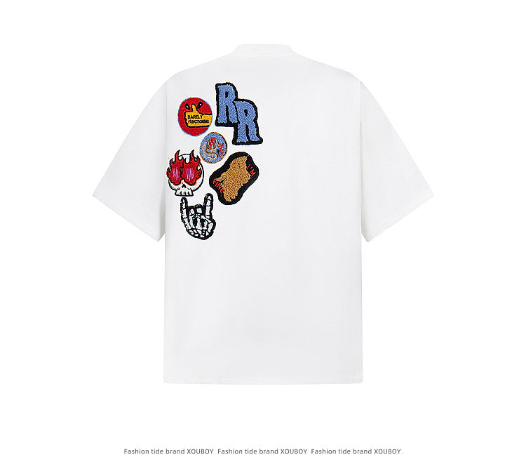 YAVIORA Badge Embroidered Tee