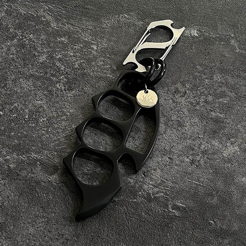 Stainless Steel Knuckle Duster Key Chain Pendant Accessory