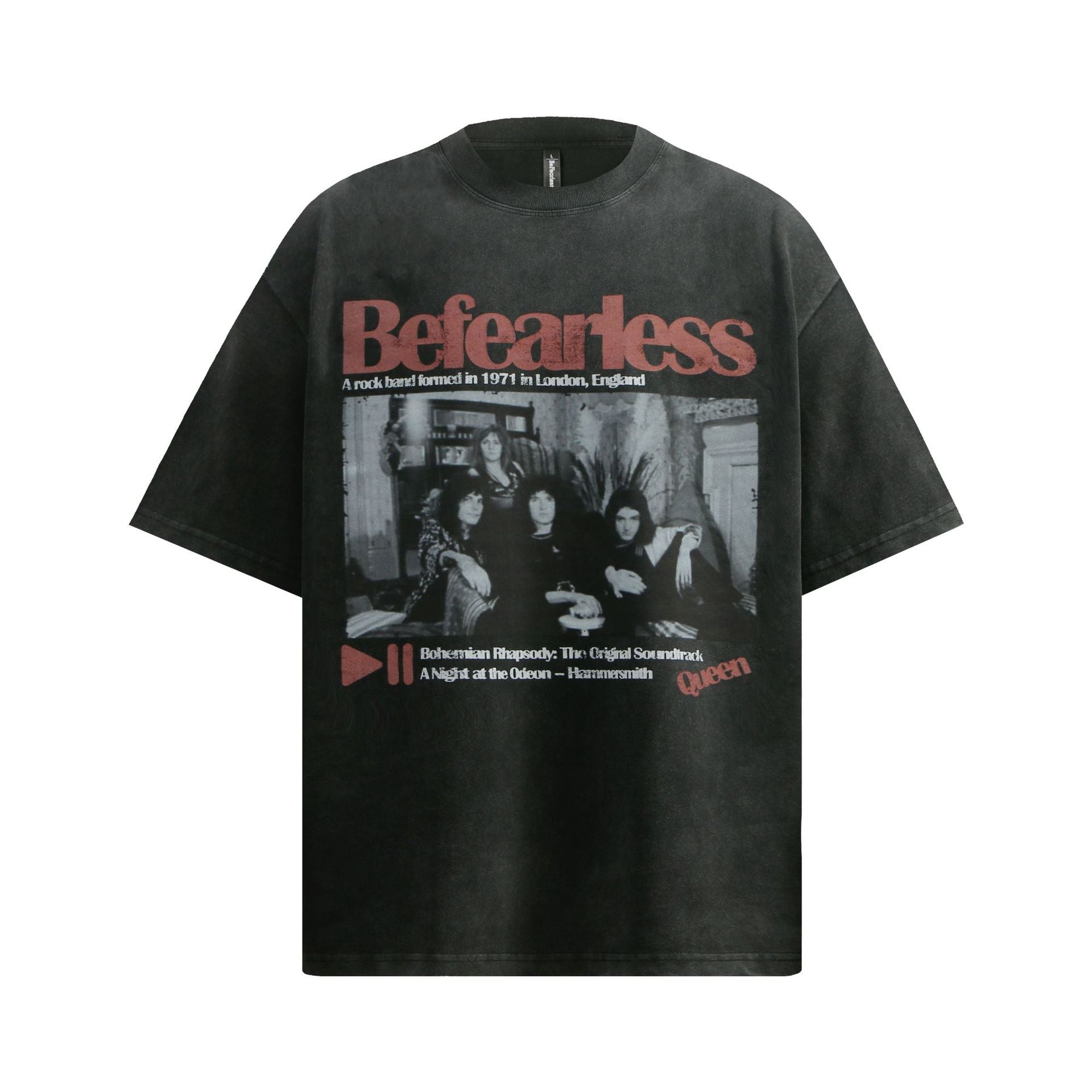 YAVIORA Distressed Band Print T-Shirt