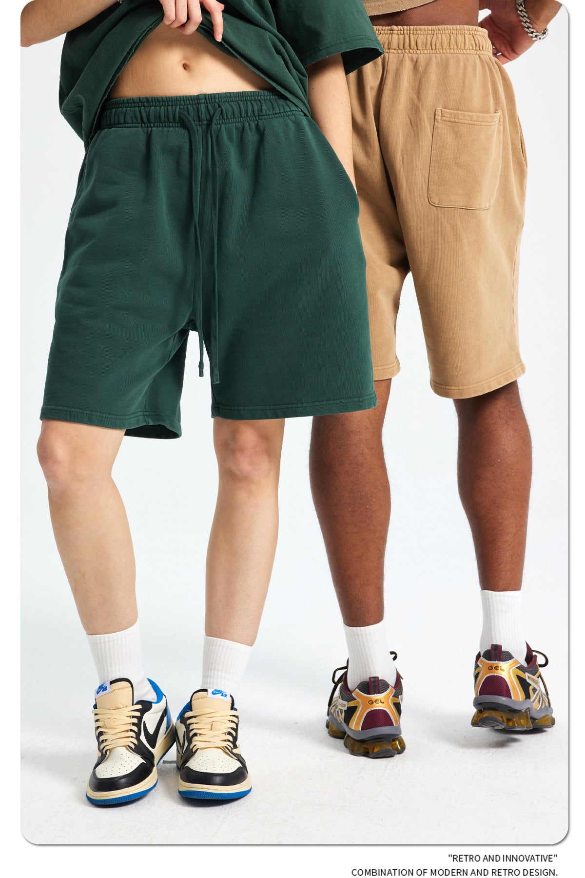 Yaviora Retro Terry Cotton Sports Shorts for Men