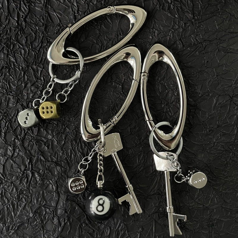 Yaviora dice metal keychain, bag/waist charm.