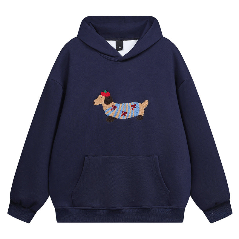 YAVIORA Dackel bestickter Kapuzenpullover
