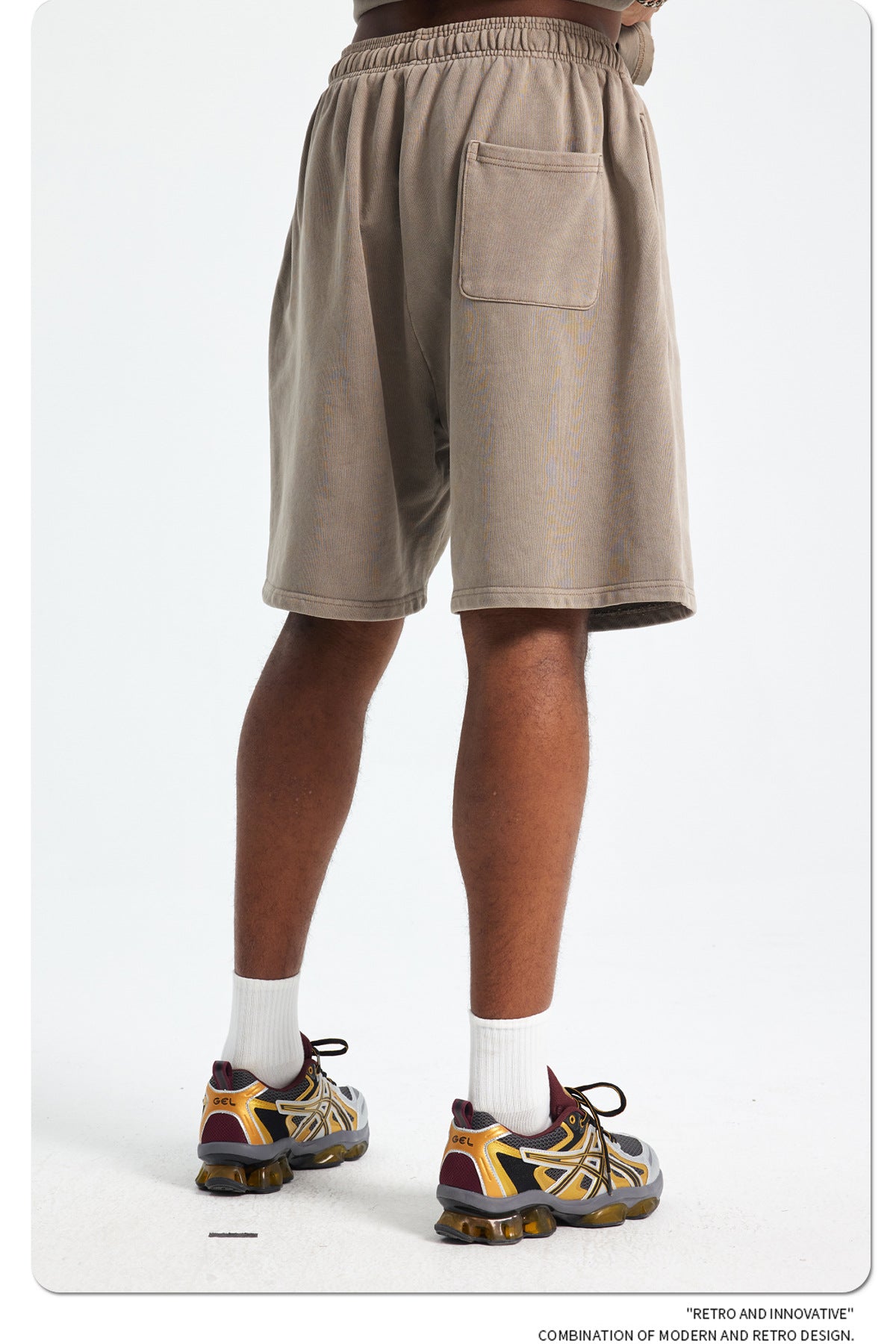 Yaviora Retro Terry Cotton Sports Shorts for Men