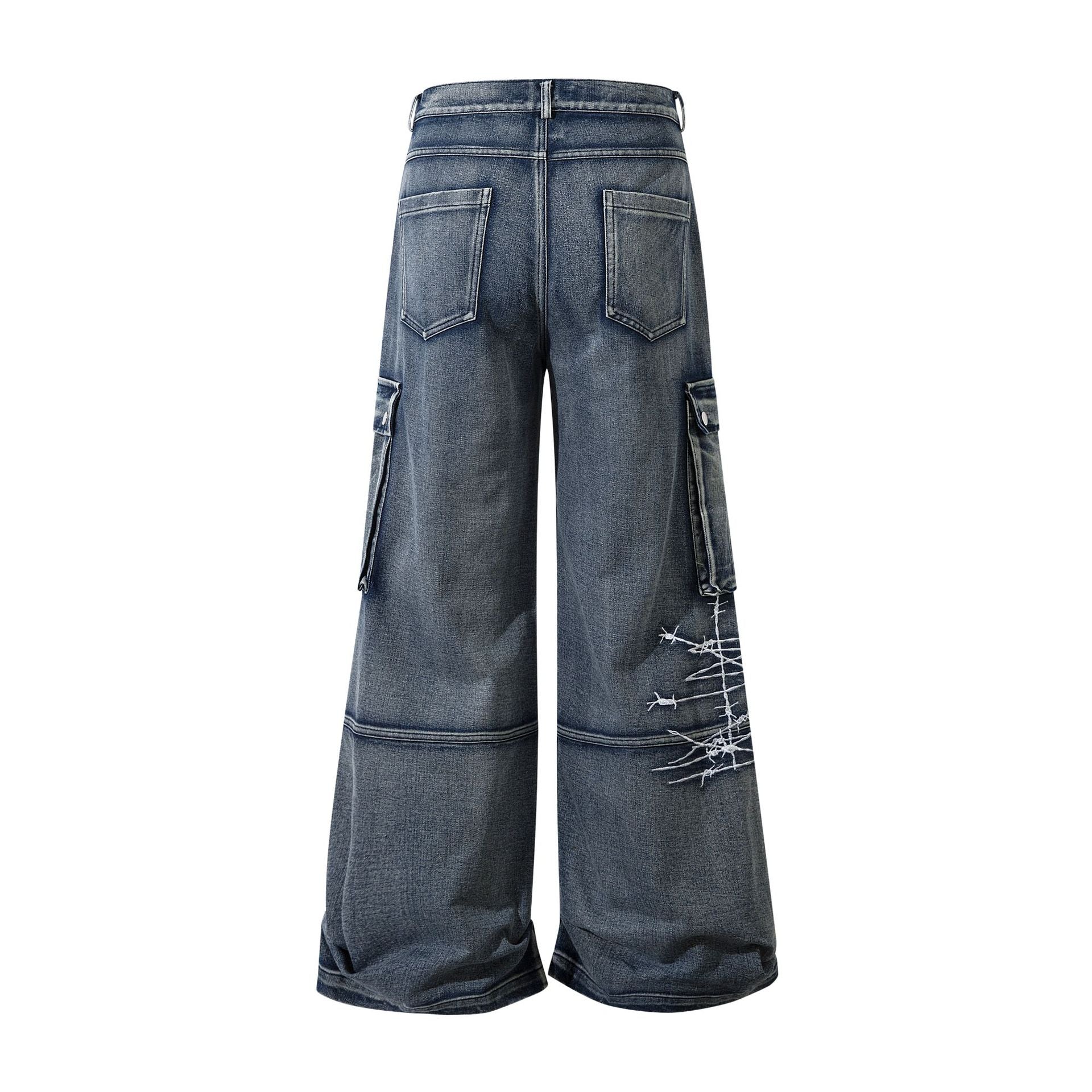 YAVIORA Multi-Pocket Workwear Denim Jeans