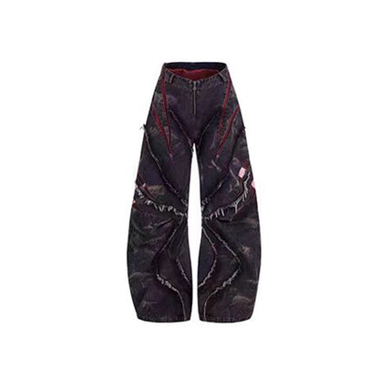 YAVIORA Snowflake Patchwork-Jeans