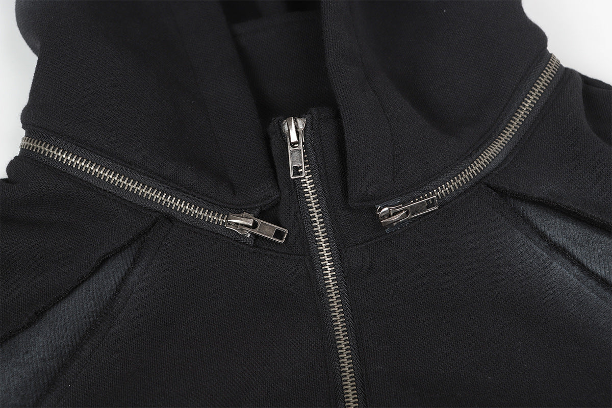 YAVIORA Wasteland Style Washed and Dirty Hooded Sweatshirt