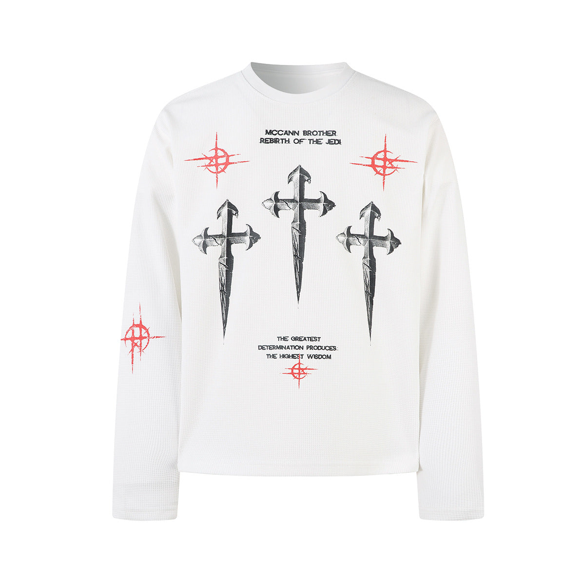 YAVIORA Dark Aesthetic Long-Sleeve Cross T-Shirt